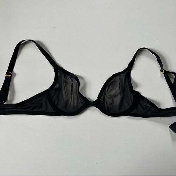 CUUP Plunge Bra Mesh Black 32A - Picture 6 of 10